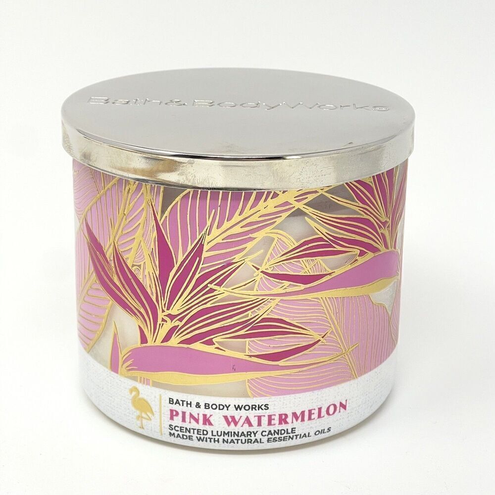 Bath & Body Works 3 Wick Scented Candle PINK WATERMELON 14.5 oz